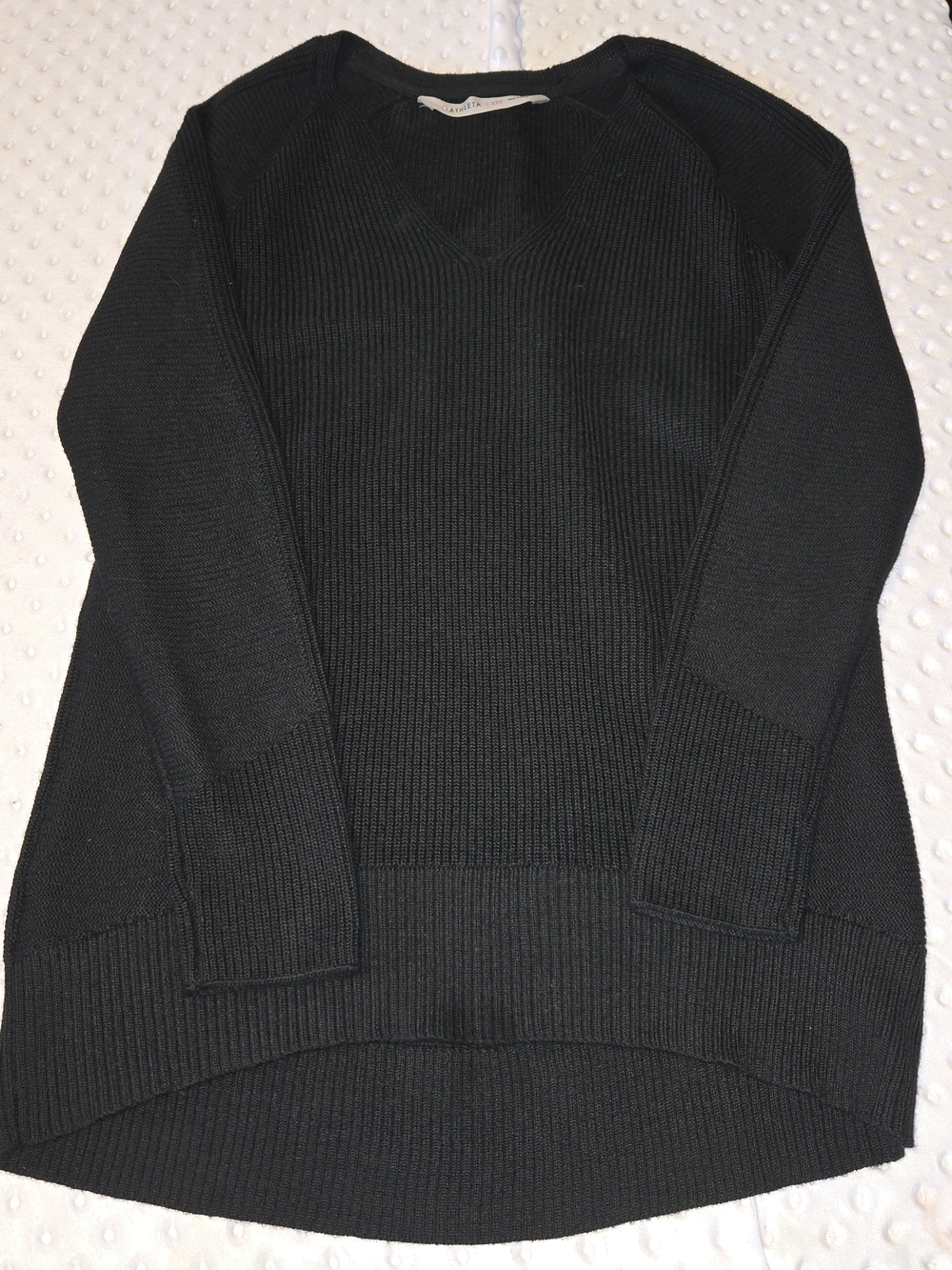 Athleta Oversized Sweater Womens XXS Black Merino Wool‎ Blend Ribbed Knit Casual